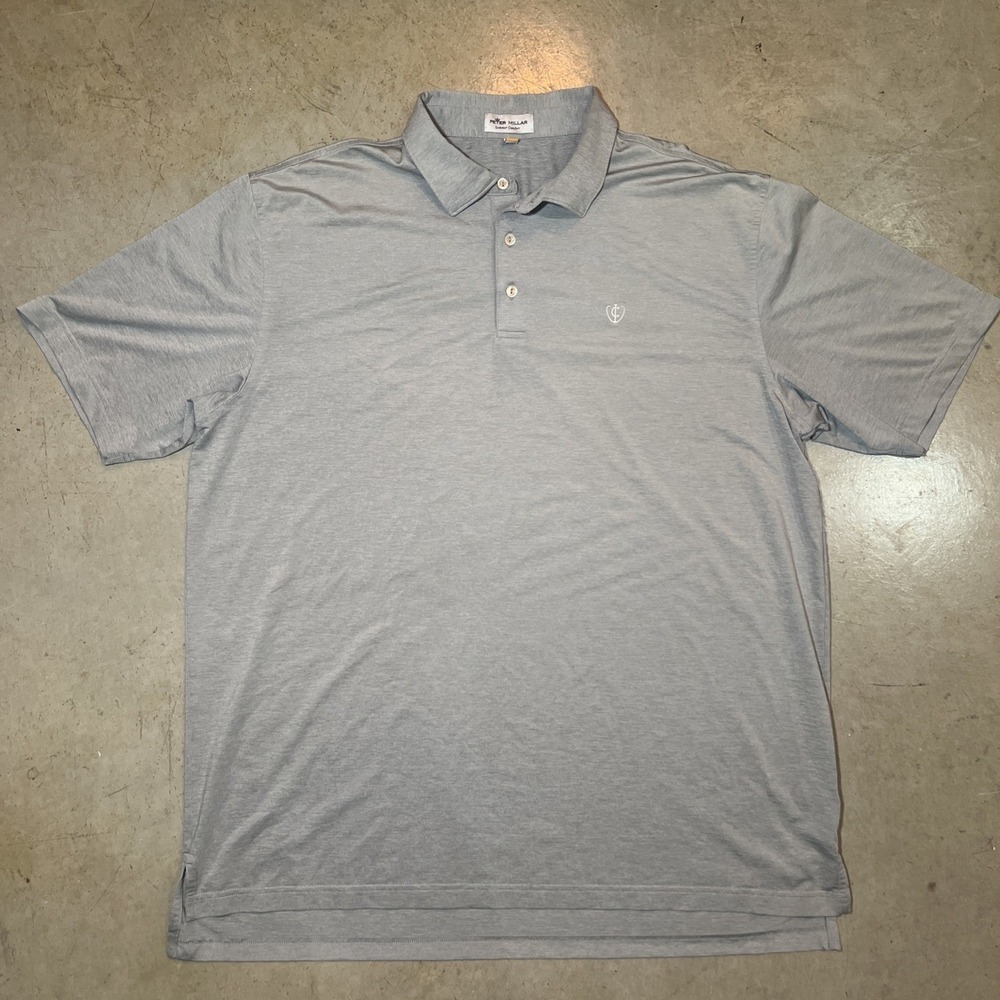 Peter Millar Summer Comfort Polo Shirt Mens XL Gray Golf Performance MS23EK00S